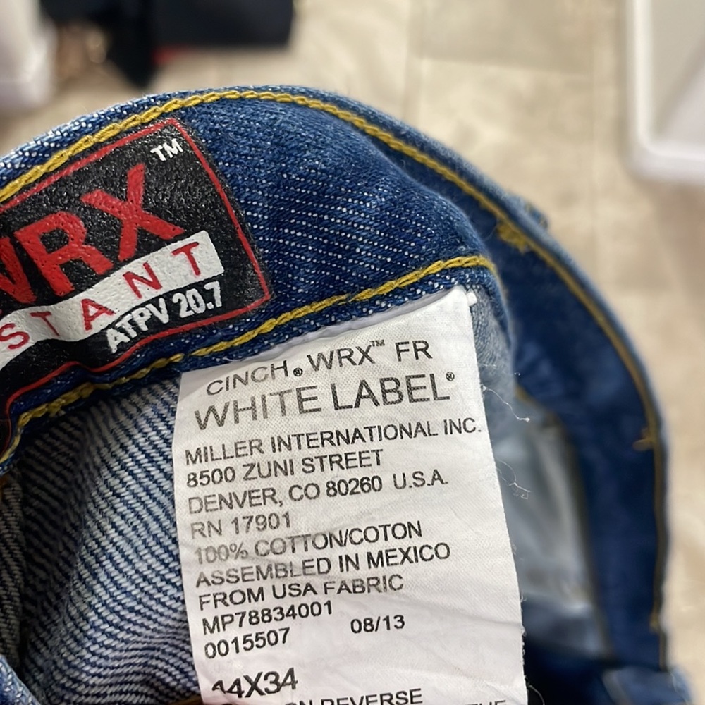 Cinch White Label Relaxed Fit WRX FR jean Size 44 x 34 - Picture 11 of 12